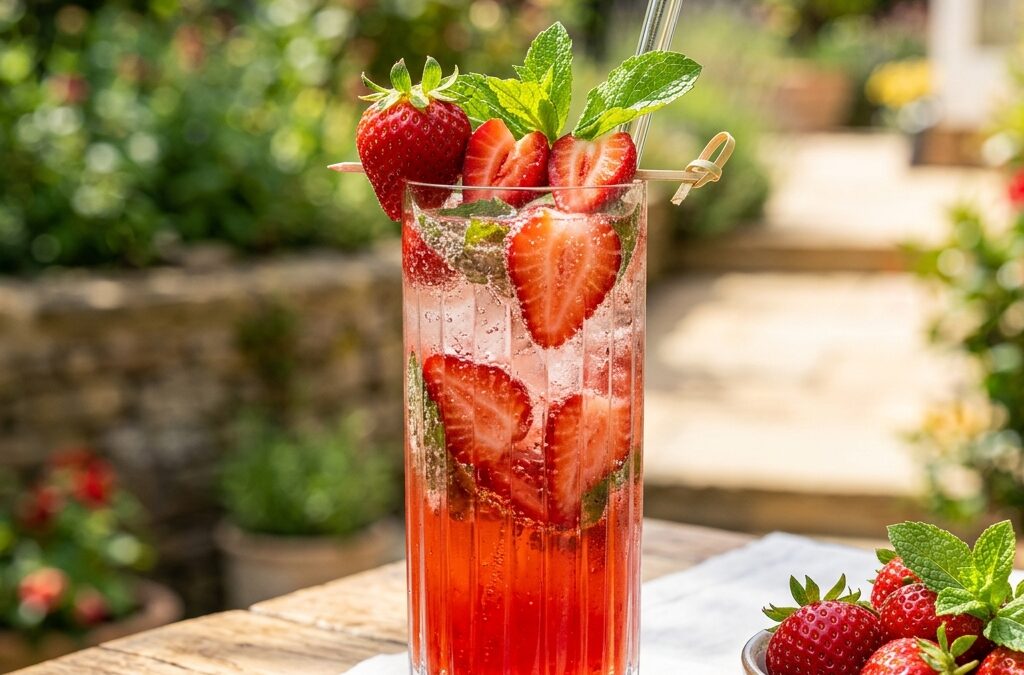 Zuckerfreier Erdbeer Drink